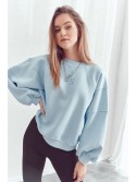 Loose, insulated sweatshirt with leggings, blue FI693 - Online store - Boutique